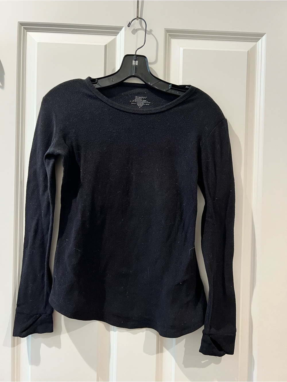 Black Long-Sleeve Sherpa Shirt
